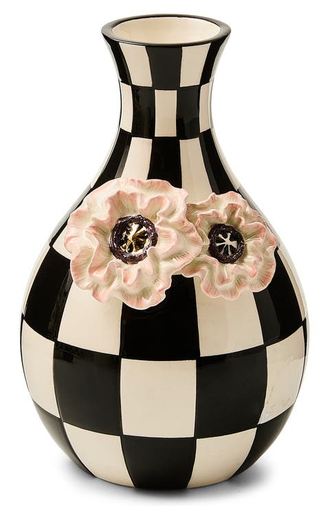 Blush Poppy Check Vase