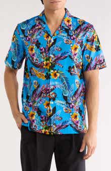 Bugatchi Cole OoohCotton® Woven Print Short Sleeve Button-Up Shirt