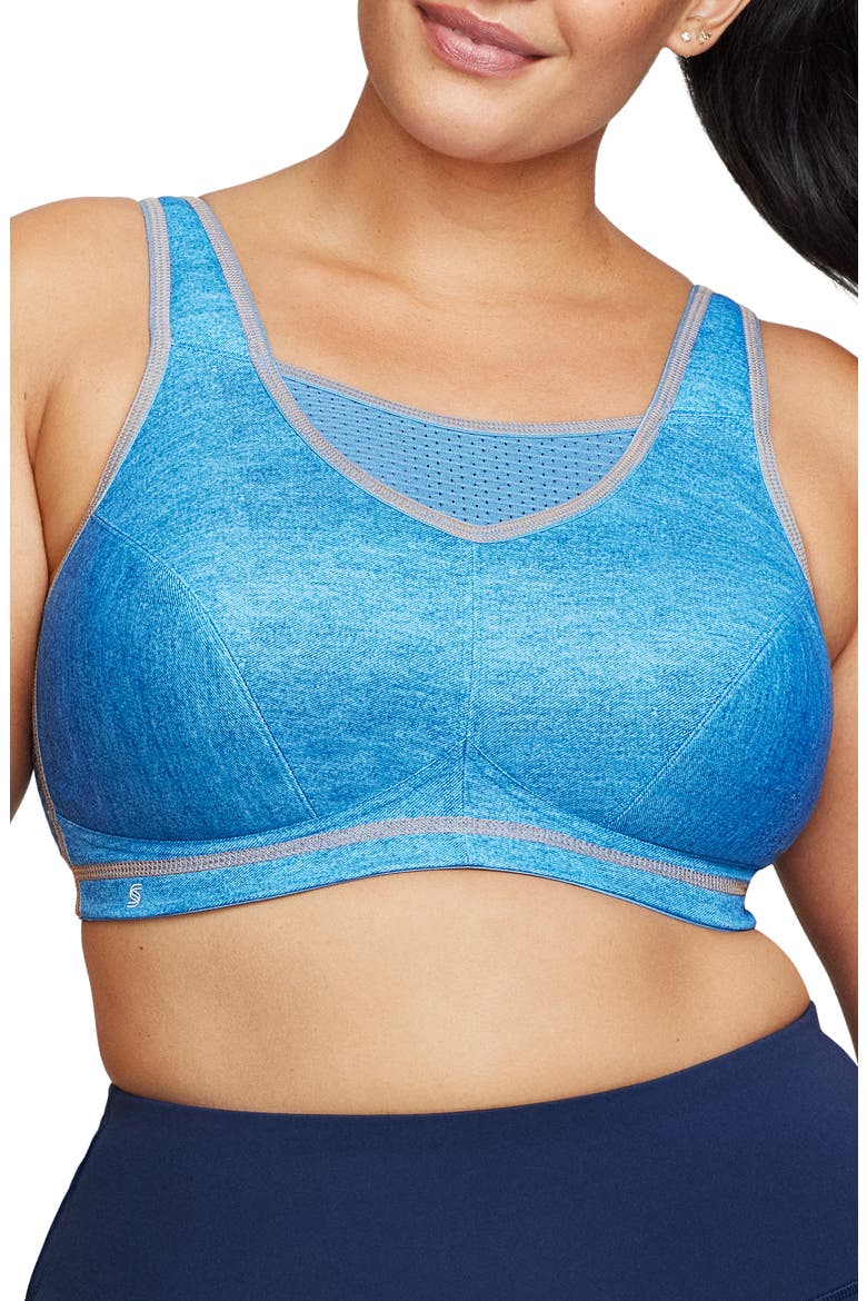 No-Bounce Camisole Elite Sports Bra, Main, color, LIGHT DENIM