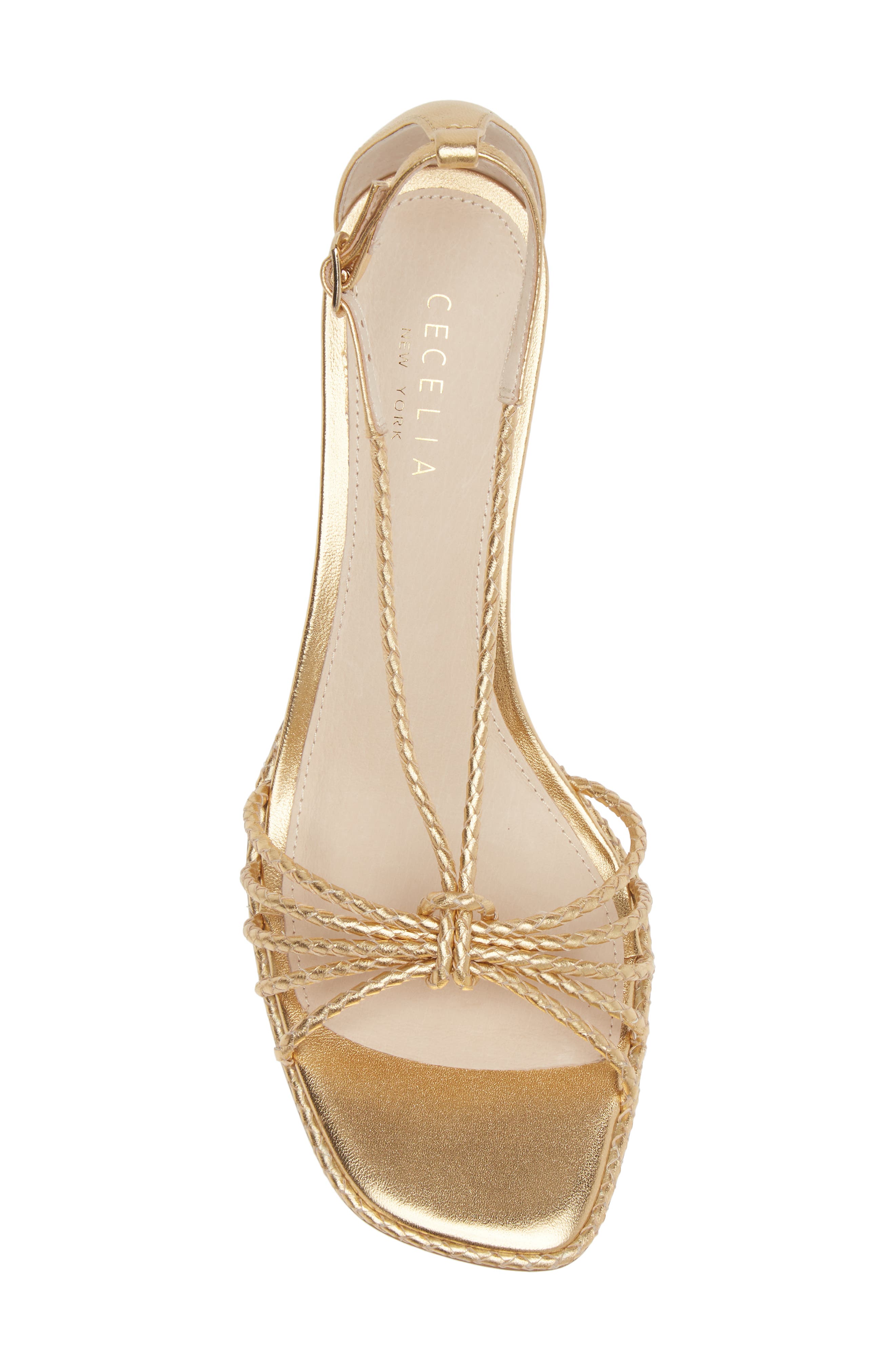 Cecelia New York Sage Metallic Braided Strappy Sandal, Alternate, color, 