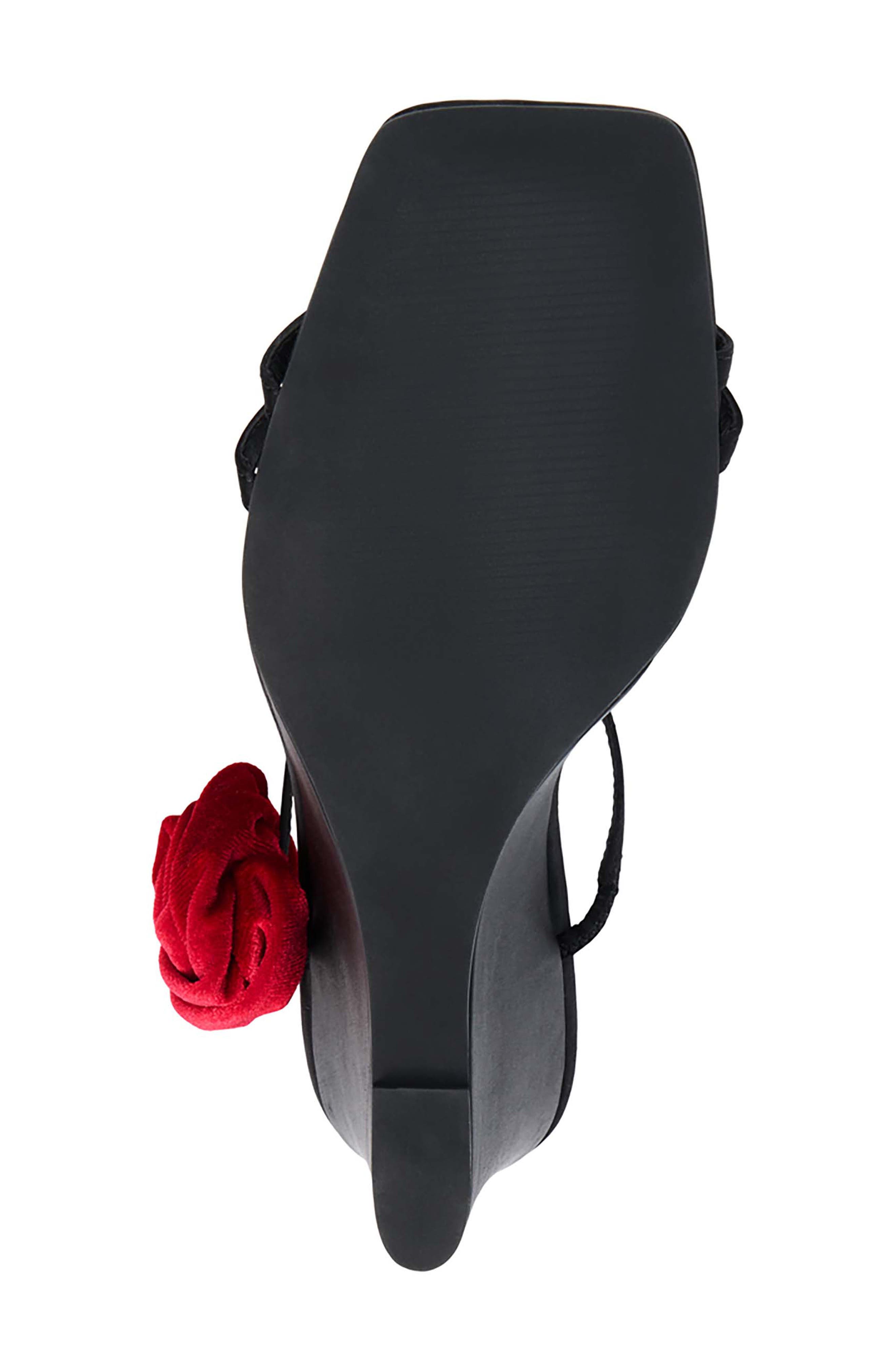 Rosa Wedge Sandal, Alternate, color, BLACK