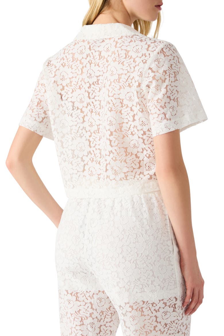 Sandra Lace Crop Button-Up Shirt, Alternate, color, ANTIQUE