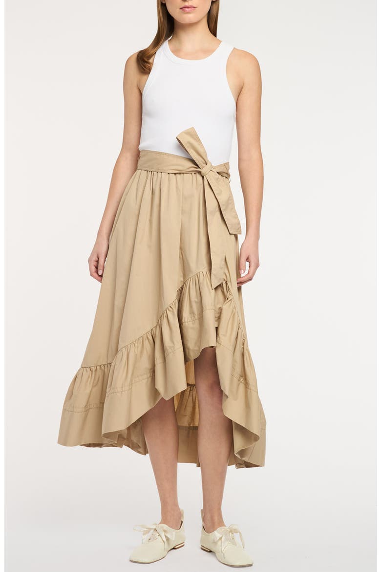 Zayla Sleeveless A-Line Dress, Main, color, WHITE/ KHAKI