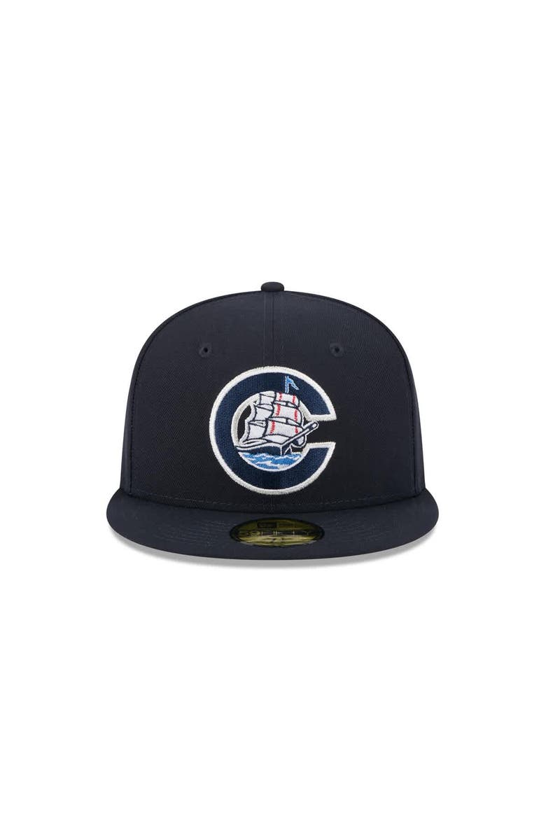 New Era Men's New Era Navy Columbus Clippers Theme Nights 59FIFTY Fitted Hat, Alternate, color,