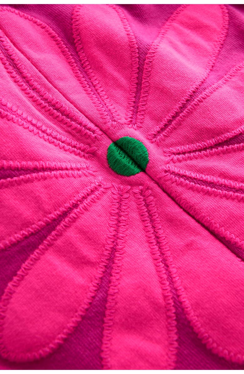 Mini Boden Kids' Enola Appliqué Jersey Dress, Alternate, color, Raspberry Pink Giant Daisy