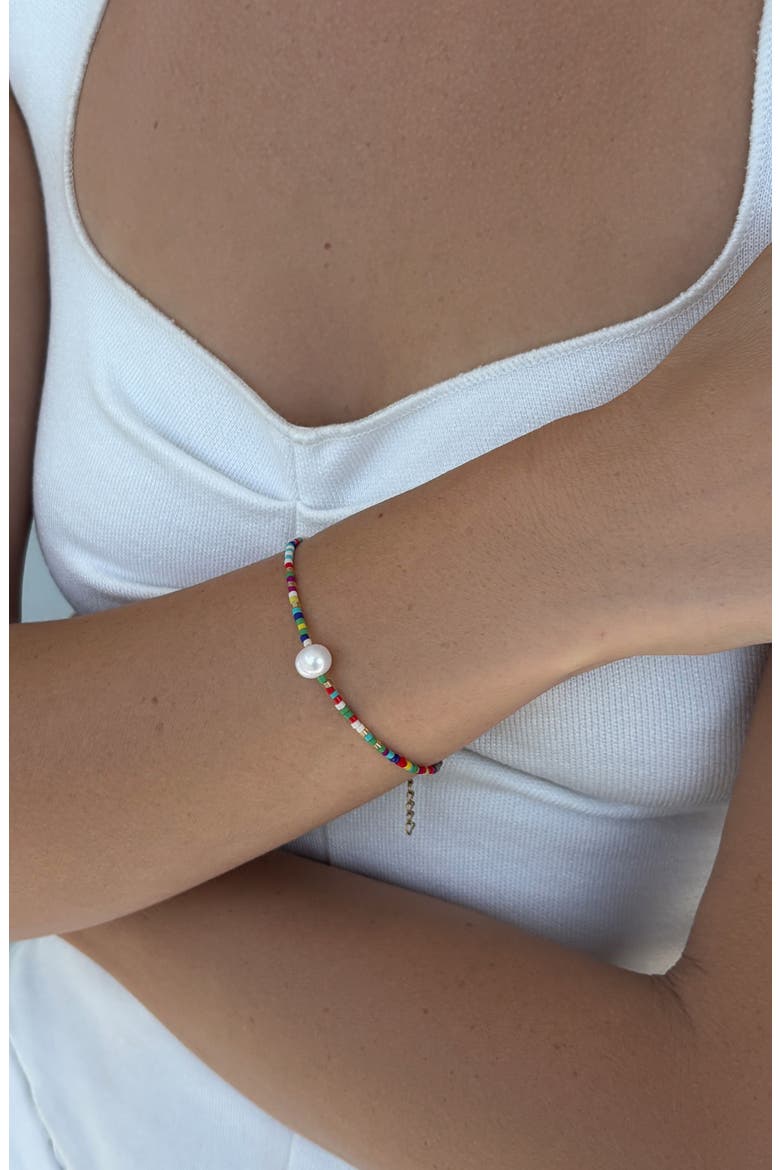 Freshwater Pearl & Multi Color Bead Bracelet, Alternate, color, MULTI