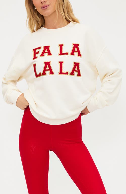 Beach Riot Devyn Fa La La La Oversized Sweatshirt In Neutral