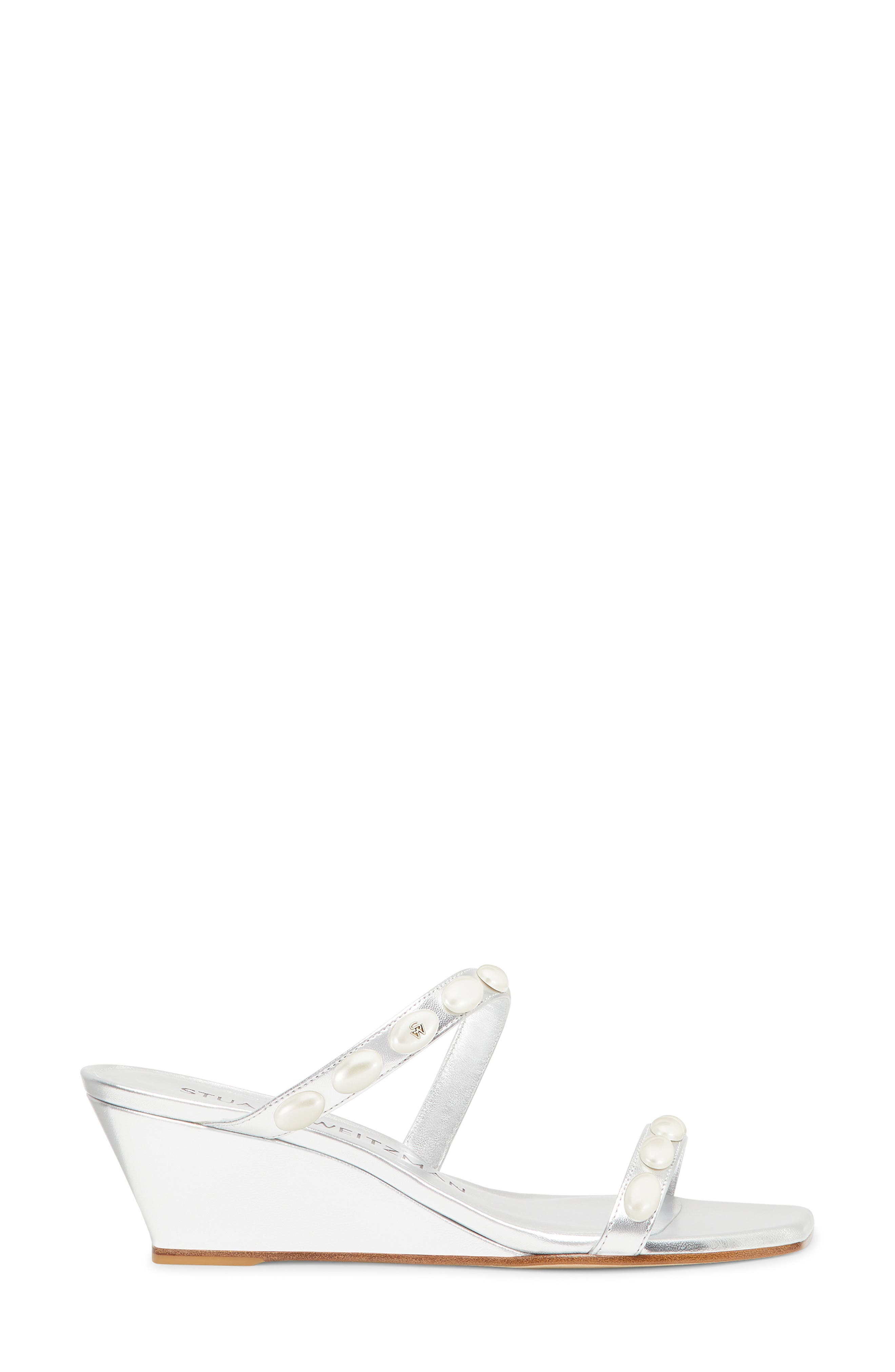 Stuart Weitzman Pearlita 50 Wedge Slide Sandal, Alternate, color, 