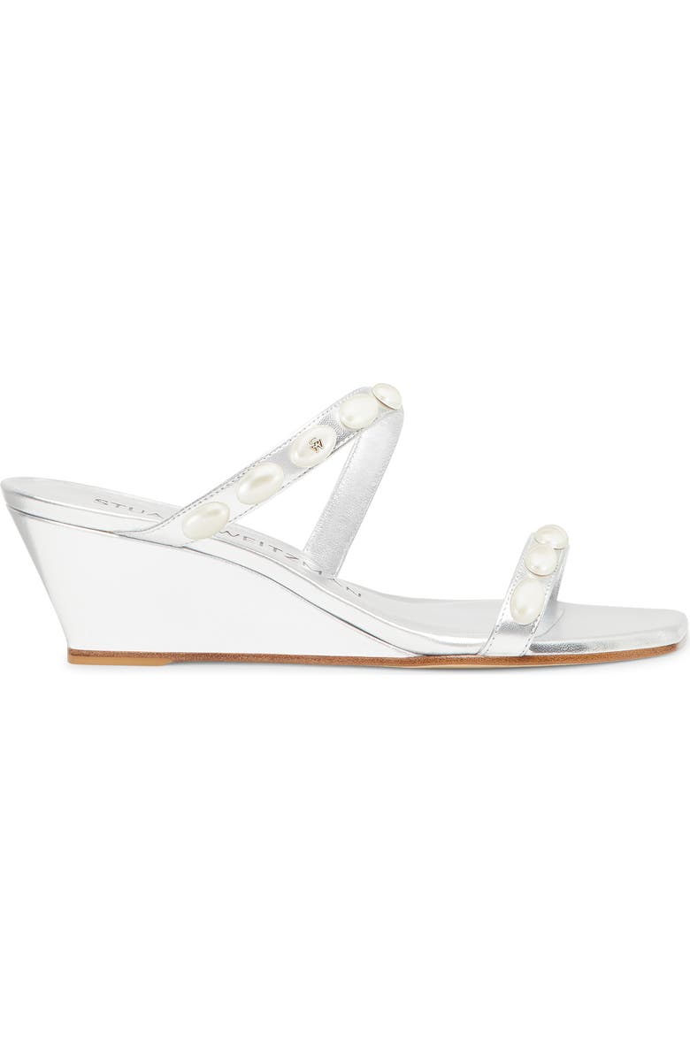 Stuart Weitzman Pearlita 50 Wedge Slide Sandal, Alternate, color,