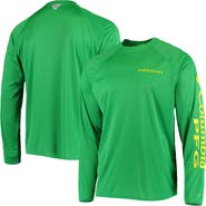 Columbia Men's Columbia Green Oregon Ducks Terminal Tackle Omni-Shade Raglan Long Sleeve T-Shirt