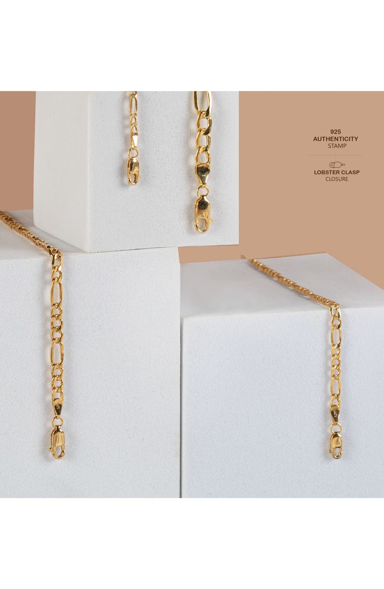 BEST SILVER Flat Figaro Link Bracelet, Alternate, color, 