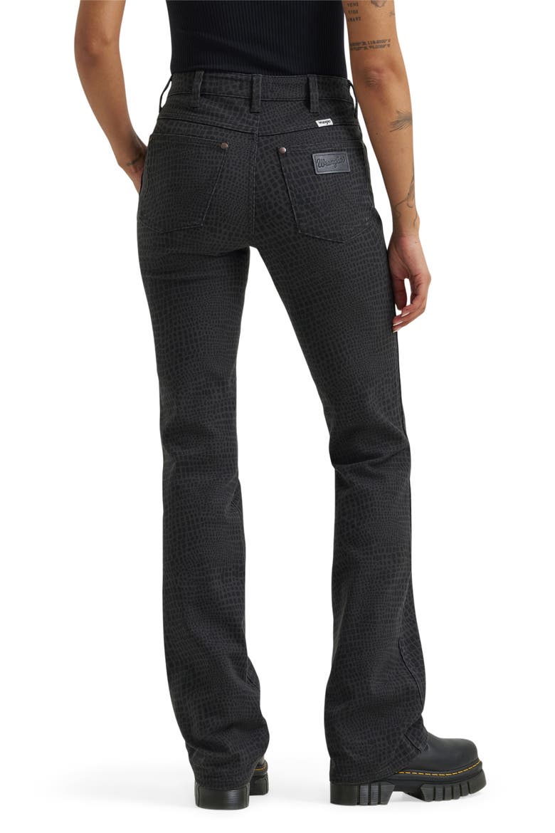 Western High Waist Bootcut Jeans, Alternate, color, CROC PRINT