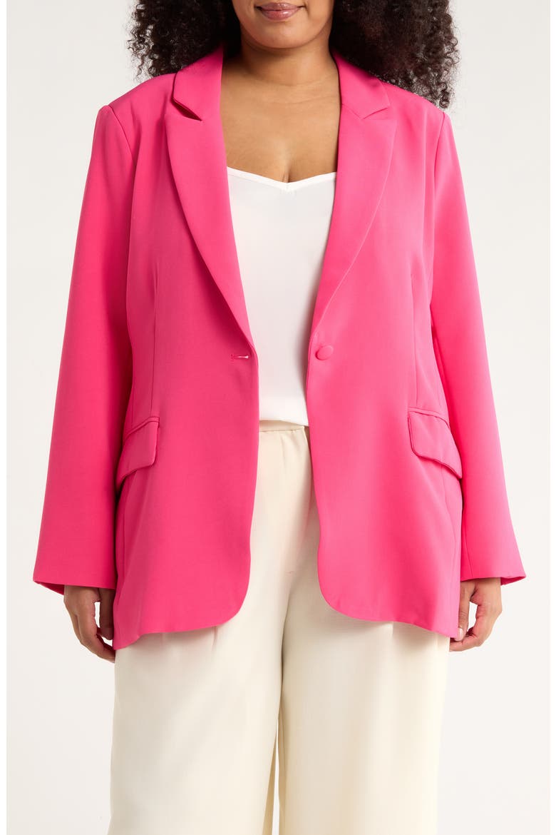 Chelsea One-Button Blazer, Main, color, FUCHSIA