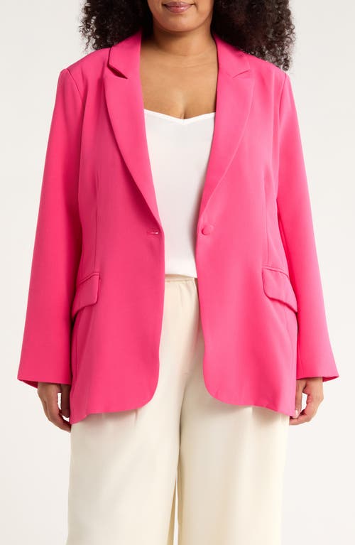 SUGARLIPS Chelsea One-Button Blazer in Fuchsia 