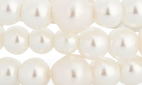 Shop Nordstrom Rack Set Of 3 Faux Pearl Stretch Bracelets In White