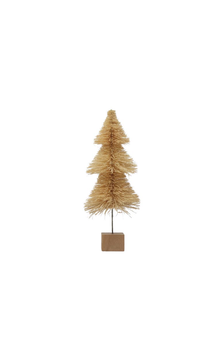Storied Home Sisal Bottle Brush Tree with Wood Base, Main, color, Cream