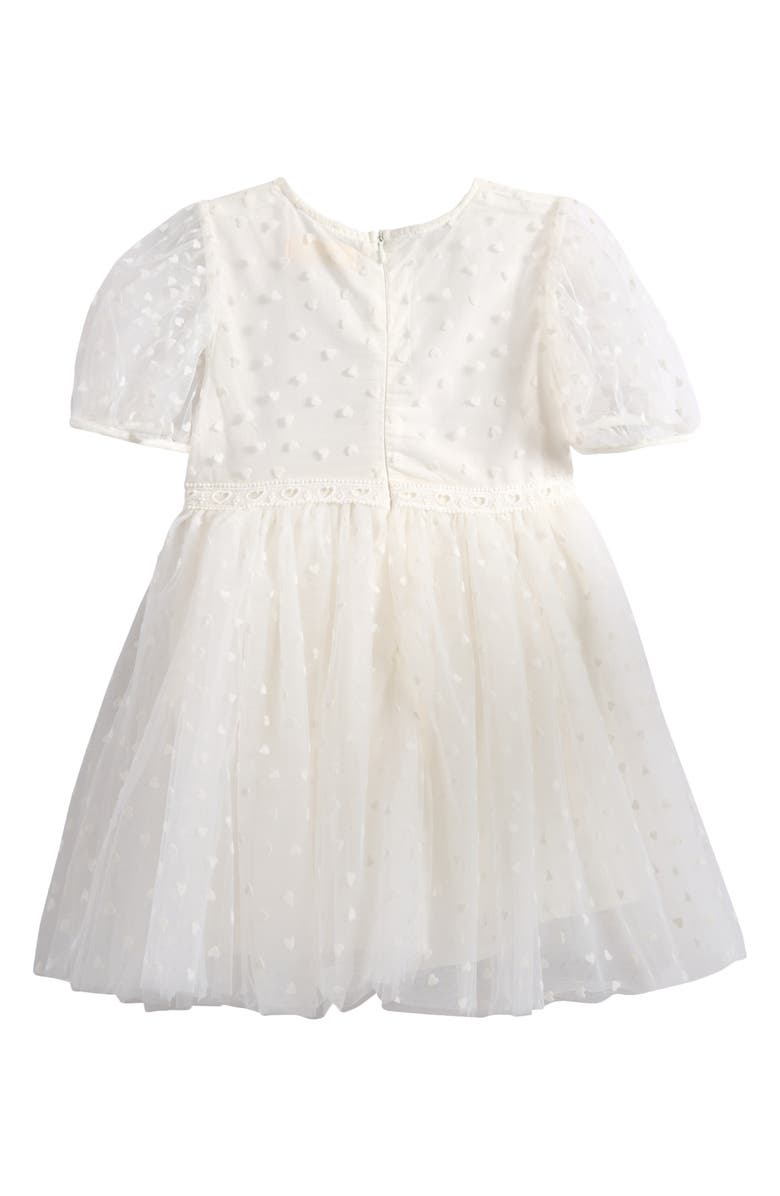 Doe A Dear Kids' Velvet Heart Mesh Dress, Alternate, color, White