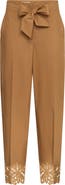 Maison Common Embroidered Cotton Trousers With Belt