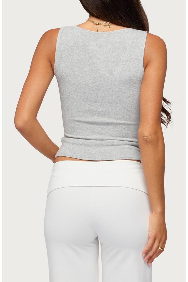 Lalisa V-Neck Tank, Alternate, color, LIGHT-GRAY-MELANGE
