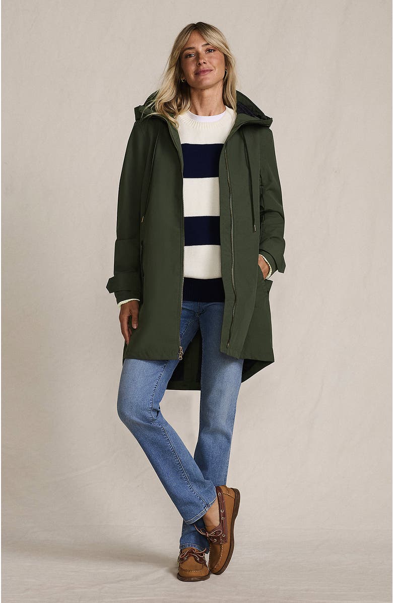 Lands' End Squall A-Line Rain Jacket, Alternate, color, Darkest Olive