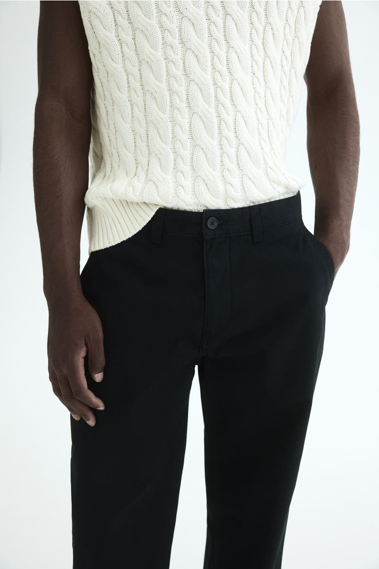 Relaxed-Fit Cotton Chinos, Alternate, color, Black