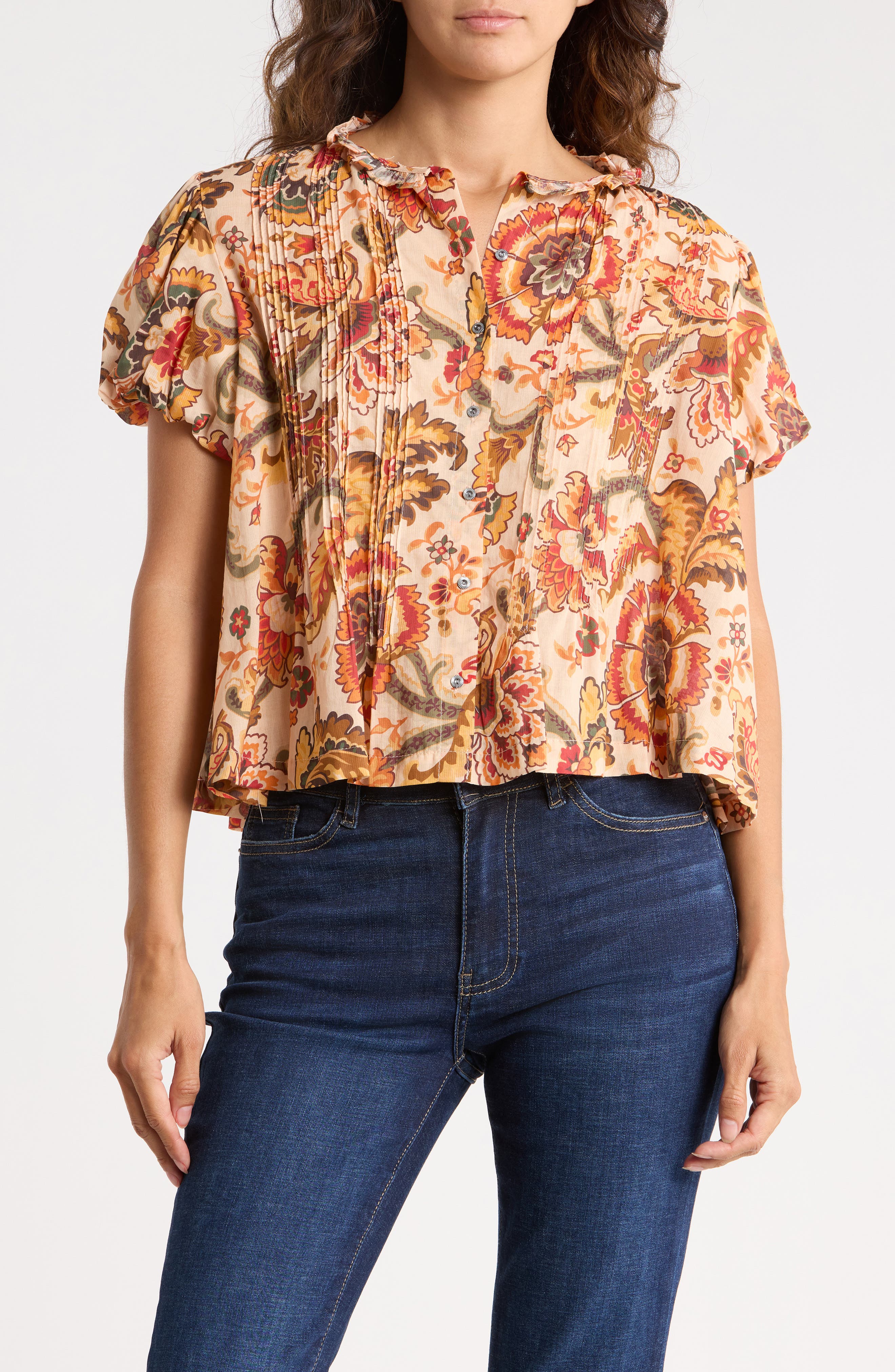 Floral Puff Sleeve Top