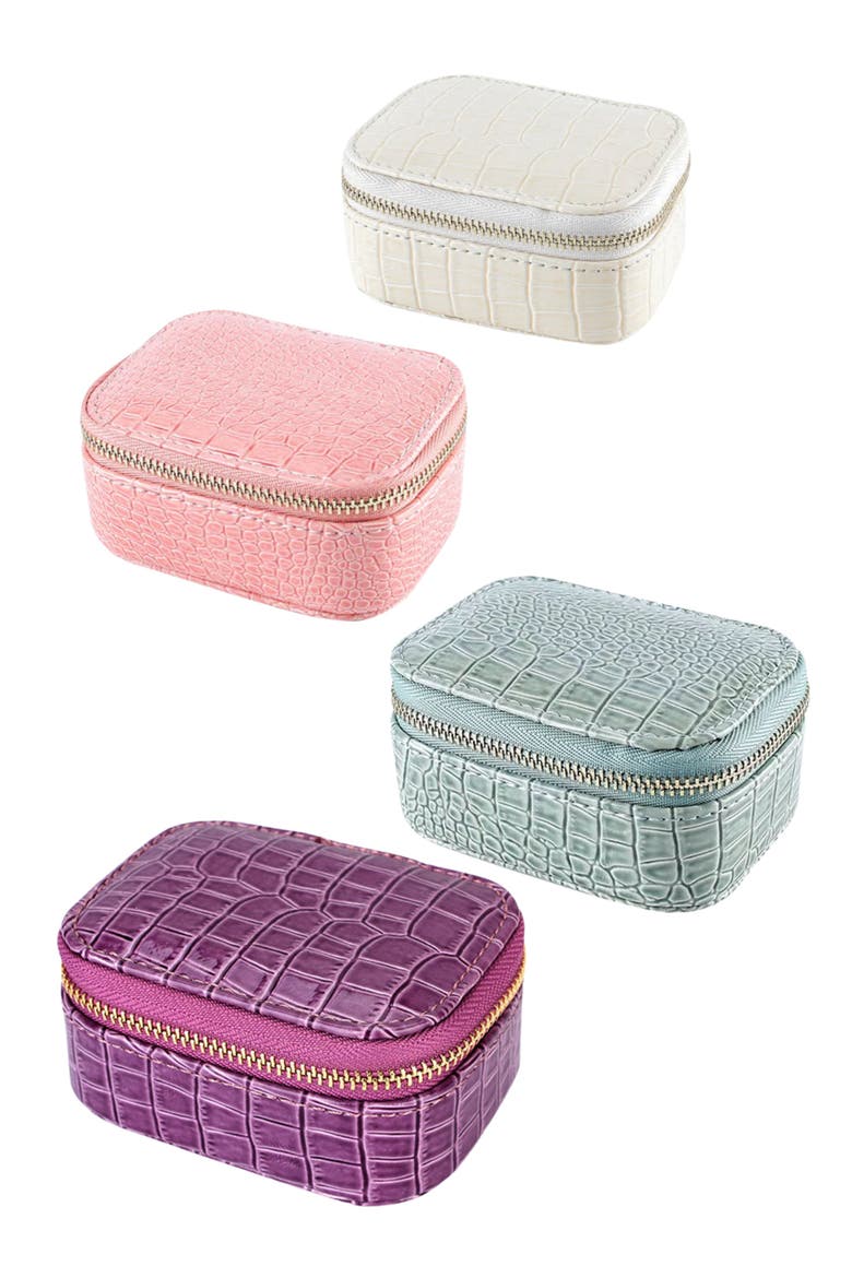 Faux Leather Snake Mini Jewelry Case, Alternate, color, Green