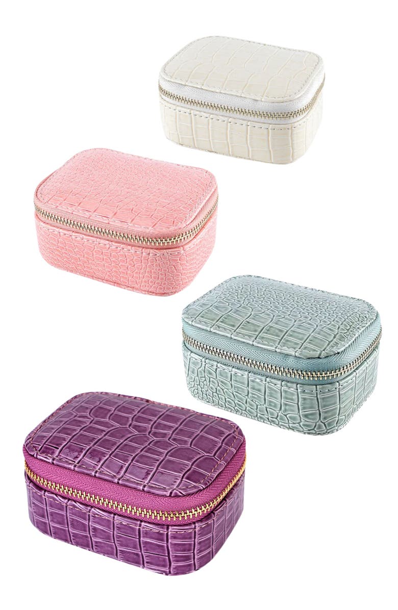 Emma Rae Faux Leather Snake Mini Jewelry Case, Alternate, color, 