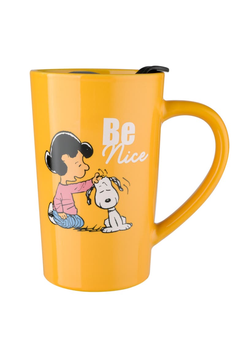 Snoopy Stoneware Travel Cup Set with Lids, Alternate, color, Assorted Colors
