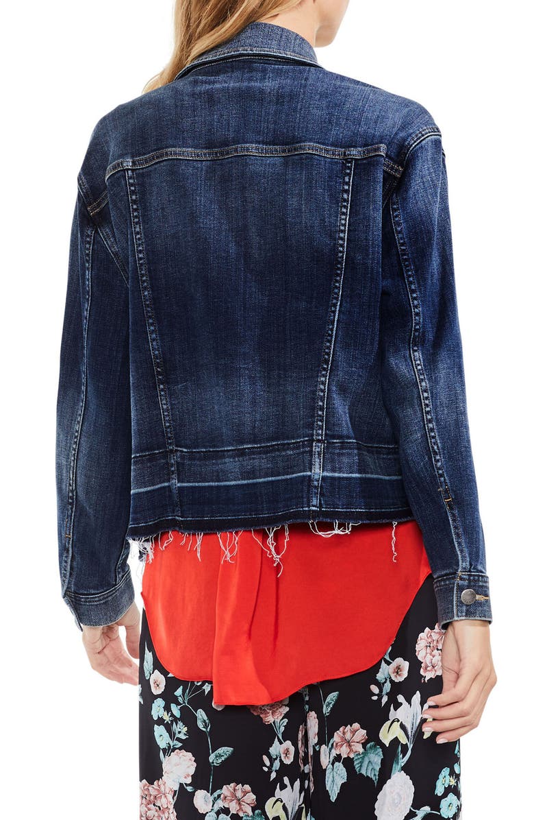 Vince Camuto Indigo Released Hem Denim Jacket, Alternate, color, 
