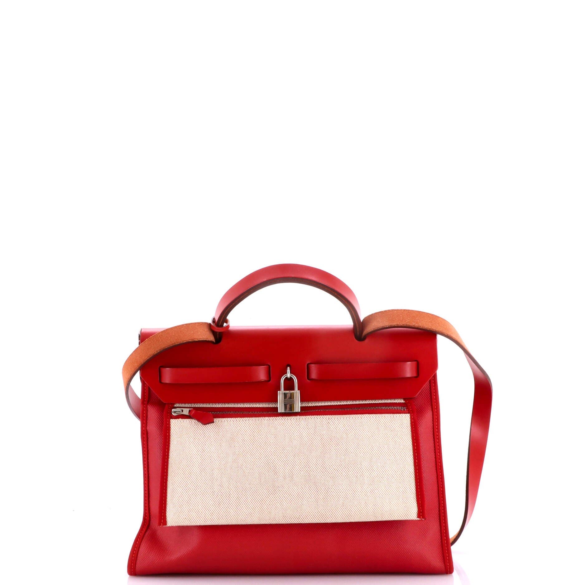 Herbag Zip Berline Vache Canvas and Leather 31, Alternate, color, Red