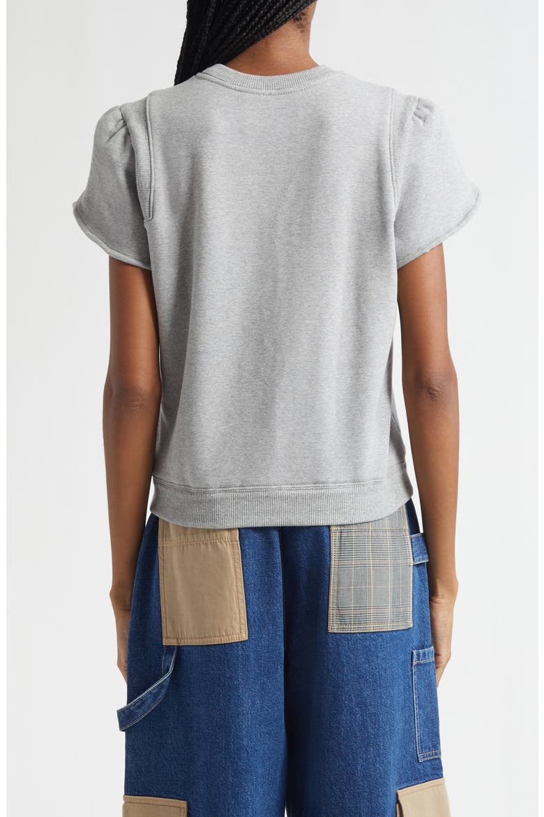 Tulip Sleeve French Terry Sweatshirt, Alternate, color, GREY MELANGE