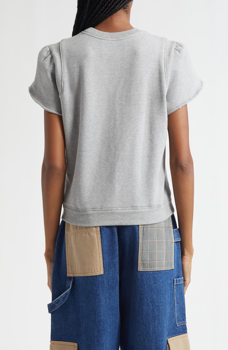 3.1 Phillip Lim Tulip Sleeve French Terry Sweatshirt, Alternate, color, Grey Melange