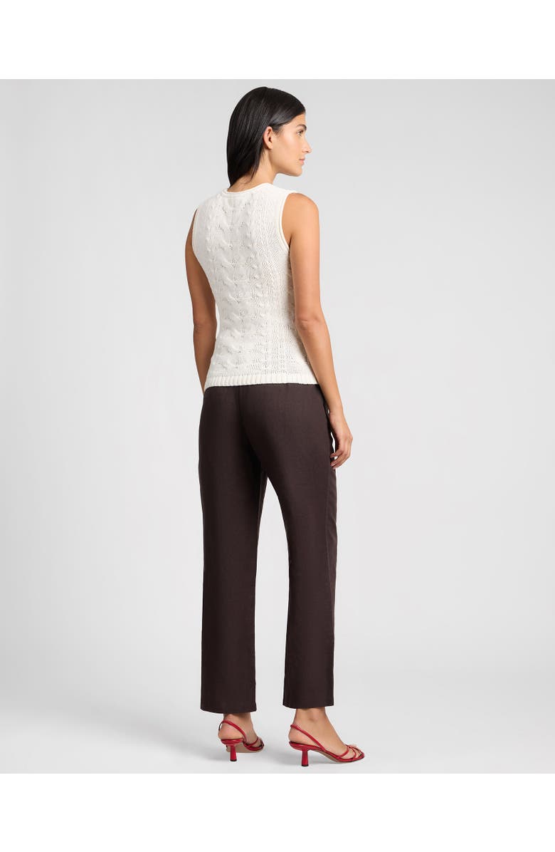 Onia Air Linen Mid-Rise Pant, Alternate, color, Espresso