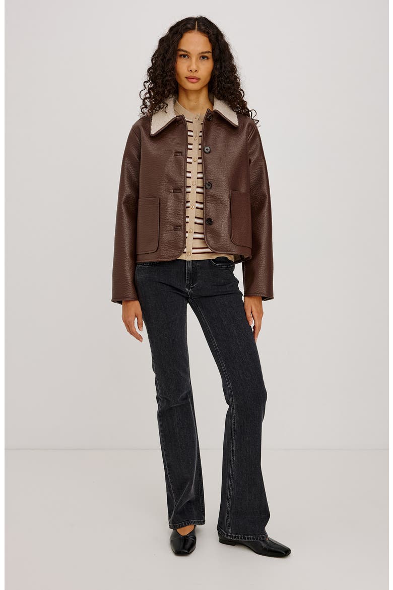Terra Faux Leather Jacket, Alternate, color, ESPRESSO