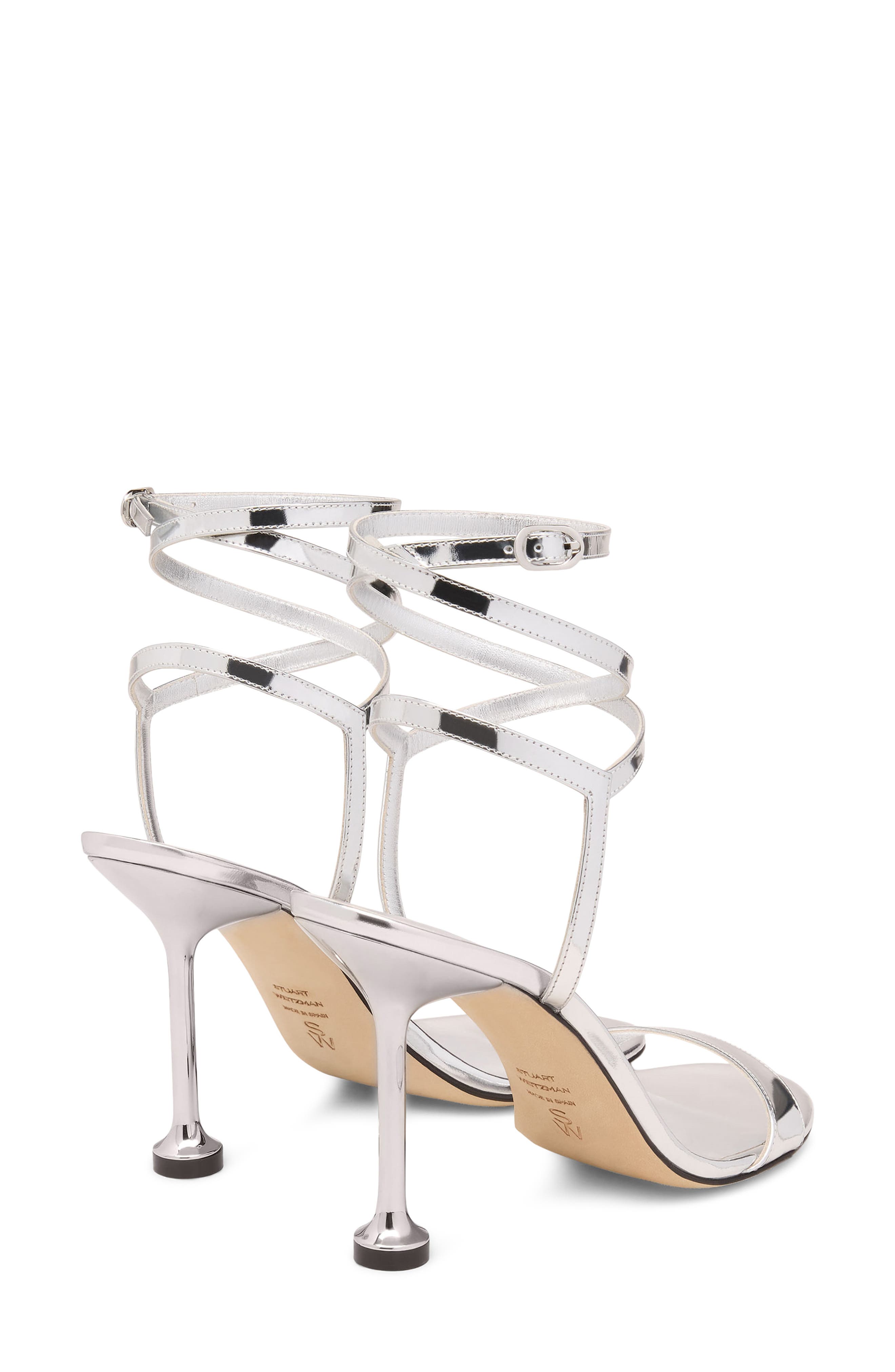 Nudistini Wrap 100 Leather Sandal, Alternate, color, SILVER