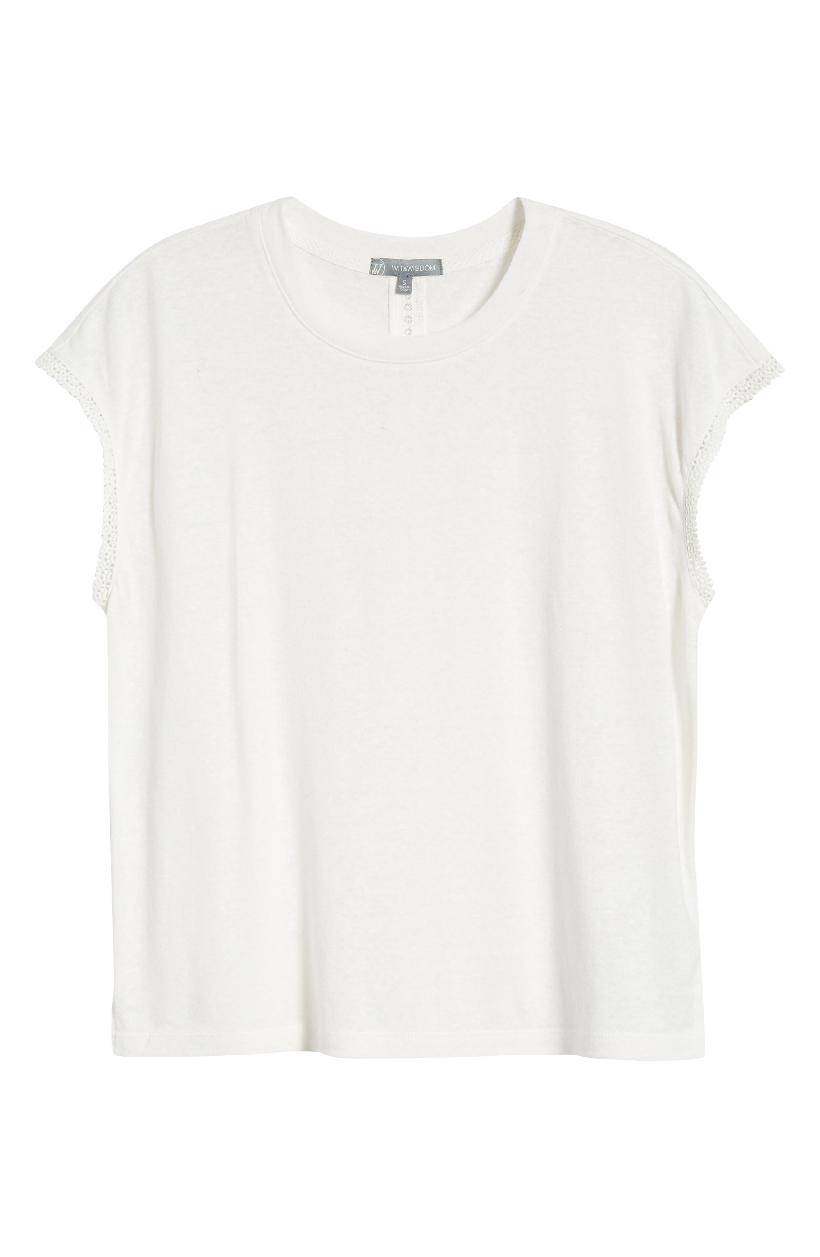 Женские Wit & Wisdom Crochet Cap Sleeve Tee — фото 5