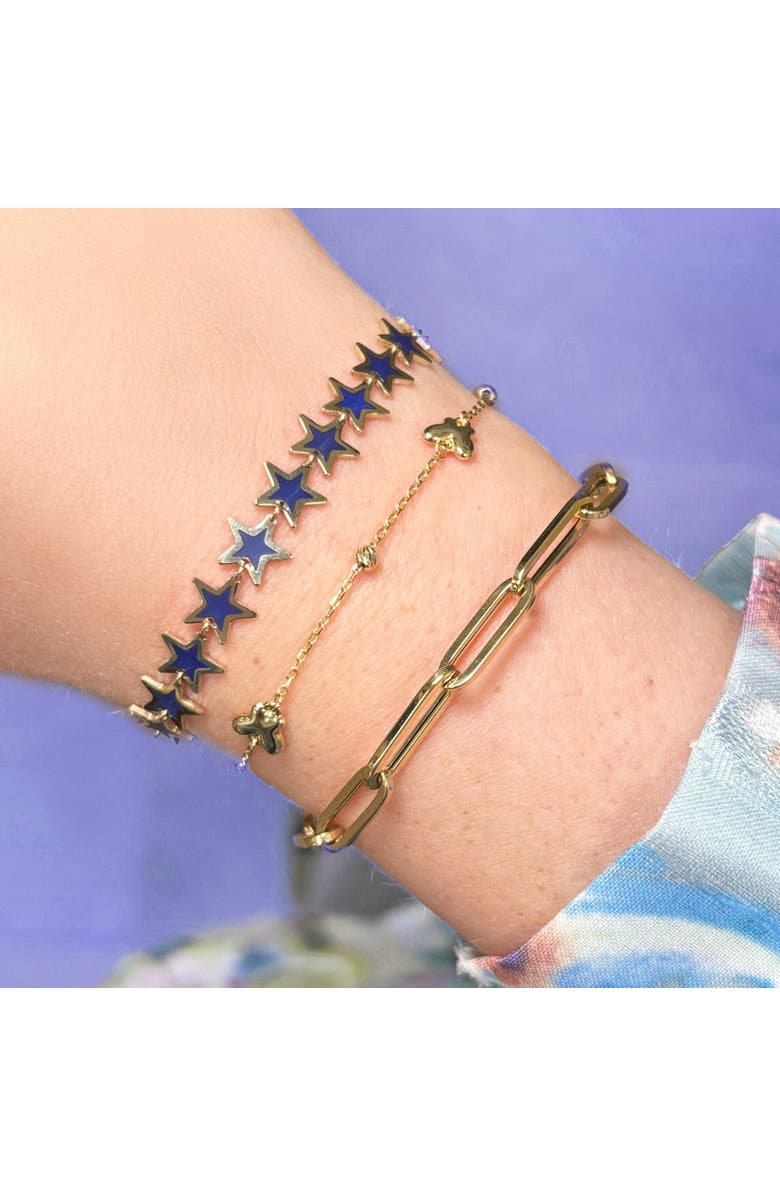 The Lovery Fine Jewelry Lapis Star Bracelet, Alternate, color, Lapis