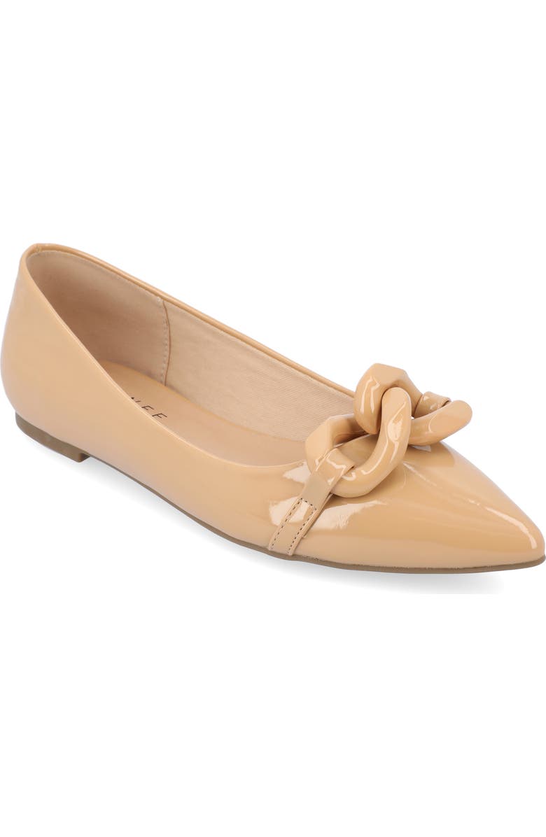 Journee Collection Clareene Pointed Toe Flat, Main, color, Tan