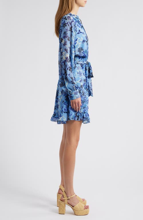 Lost + Wander Jolie Floral Long Sleeve Minidress In Blue