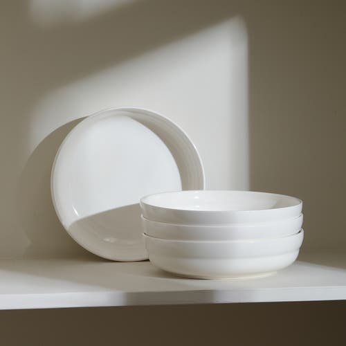 Stone Lain Virtuo Porcelain 4-piece Pasta Bowl Set In White