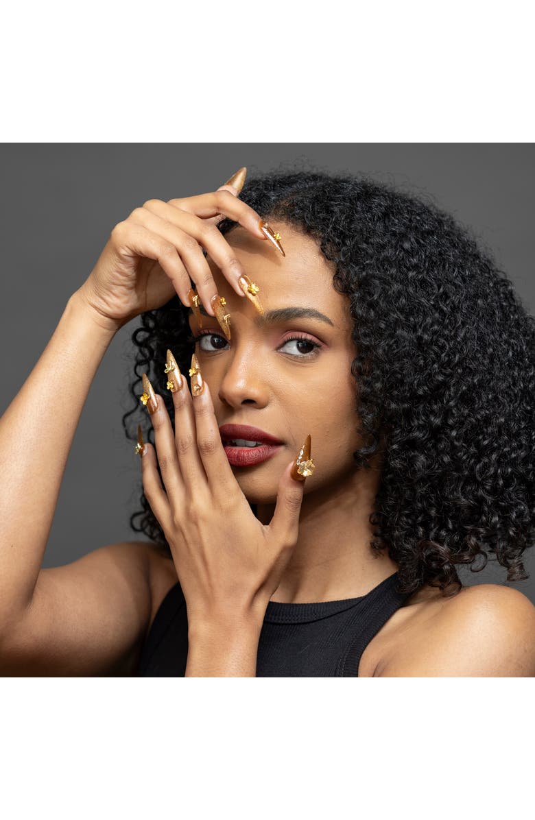 3H Nails Gold Rush Luxury Handmade Press On Nails, Main, color, Golden Amber