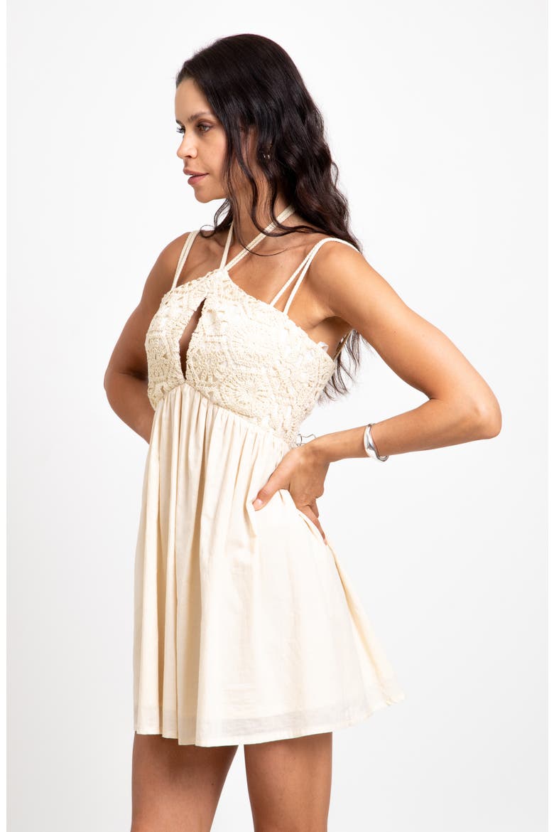 Knit Halter Minidress, Alternate, color, BONE