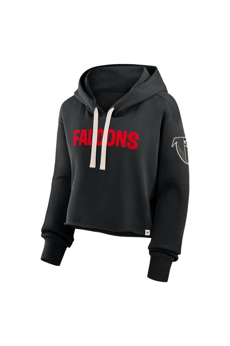 Women's Fanatics Black Atlanta Falcons Oversized Hometown Heritage Cropped Hoodie, Alternate, color, Black