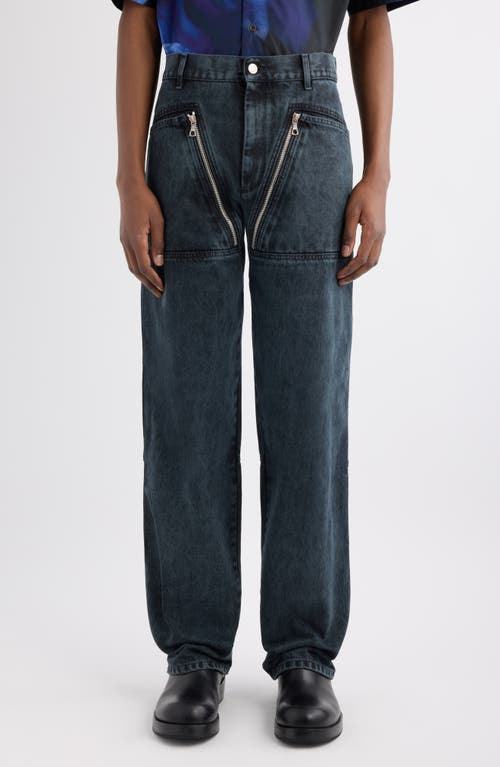 Dries Van Noten Pexior Zip Detail Jeans In Blue