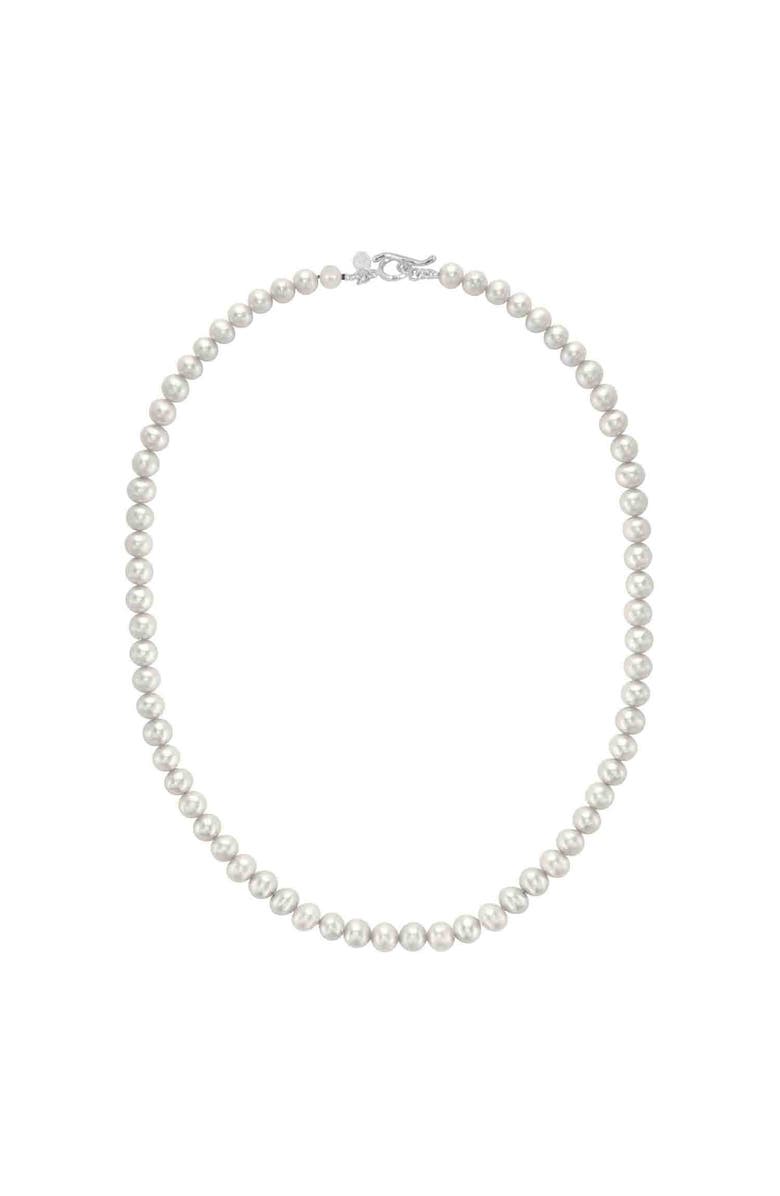 Dower & Hall Men's White Freshwater Pearl Necklace, Main, color, Sterling Silver
