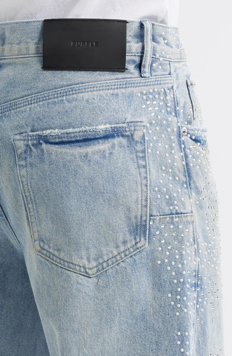 PURPLE BRAND Sandstone Camo Hotfix Embellished Straight Leg Jeans, Alternate, color, Light Indigo