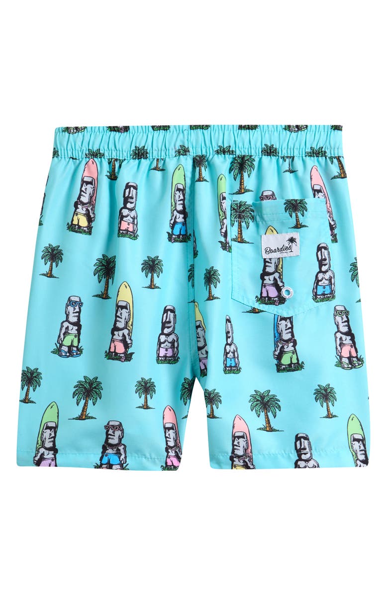 Boardies Kids
 Island Elders Print Swim Trunks, Alternate, color, Blue