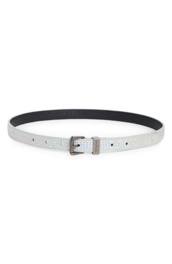 Kurt Geiger London Rhinestone Embellished Belt In Silver
