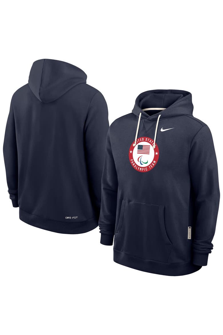 Men's Nike Navy U.S. Paralympics Standard Issue Dri-FIT Hoodie, Main, color, Navy